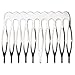 WSSROGY 20 Pieces Alloy Blank Hair Clips Combs Pins Metal Hair Combs Clips Barrettes DIY Wedding Bridal Hair Bows Findings,Silver