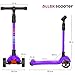 Allek Kick Scooter B02, Lean 'N Glide Scooter with Extra Wide PU Light-Up Wheels and 4 Adjustable Heights for Children from 3-12yrs (Purple)