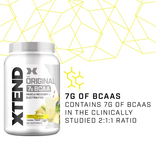 XTEND Original BCAA Powder Tropic Thunder | Sugar Free Post Workout Muscle Recovery Drink with Amino Acids | 7g BCAAs for Men & Women | 90 Servings