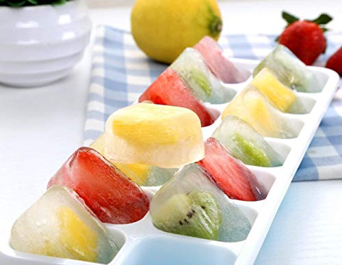 Queta Eiswürfelformen, 4 Stücke Eiswürfelform Mit Deckel Eiswürfelschale 14 Fach Eiswürfel Box Eiswürfelschale LFGB… – Bild 5