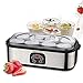 Homeleader Yogurt Maker, Automatic Digital Yogurt Maker with 8 BPA-Free Glass Jars and Lids (6oz Each Jar), Time & Temperature Control Display and Stainless Steel Design for Home Use, K32-031
