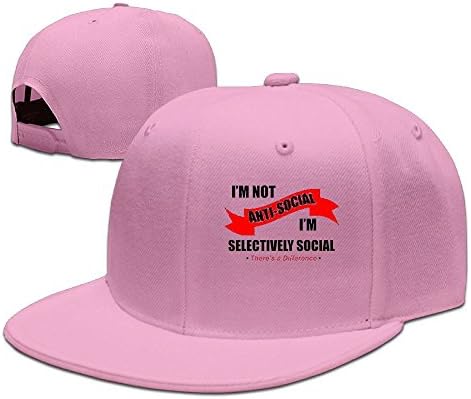 Im Not Antisocial Â Unisex Twill Cotton Baseball Cap Vintage Adjustable Dad Hat Pink