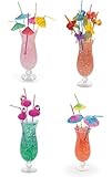 4 Dozen Assorted Tropical Drinking Straws Luau Wedding Hawaiian Umbrella Flamingo Flower by Oriental Trading
