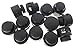 Flyshop Black Round Cord Lock End Stopper Toggle Double Holes Clothing Hood Adjuster Elastic Spring Fastener Slider, 10 PCS, 18 x 15mm, Hole 6 x 4.5mm
