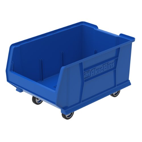 Akro-Mils 30288 Mobile Super Size Plastic Stacking Storage Akro Bin, 24-Inch x 16-Inch x 11-Inch, Blue