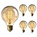 KINGSO Vintage Edison Bulb 60W Incandescent Antique Dimmable Light Bulb Dimmable for Home Light Fixtures Squirrel Cage Filament E27 Base G80 110V (4 Pack)