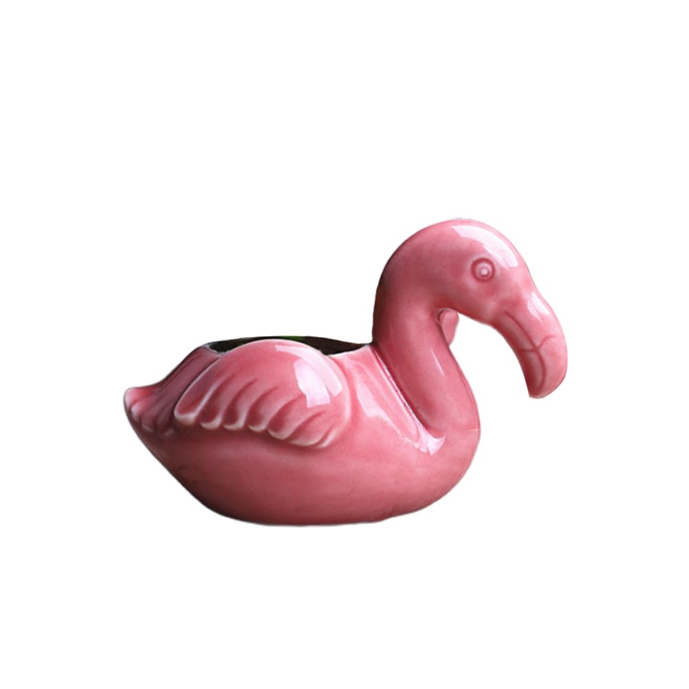 Pink Flamingo Planter Pot Flamingo Flower Pot Pink Succulent Pot Pink Planter Pot Indoor Plant Pots Home Decor Plant Decor Pots for Plants Succulent Plant Container Vase Ceramics