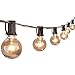 Outdoor String Light 50Feet G40 Globe Patio Lights with 52 Edison Glass Bulbs(2 Spare), Waterproof Connectable Hanging Christmas Lights for Backyard Porch Balcony Party Xmas Decor, E12 Socket, Black