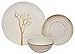 Melange 12-Piece 100% Melamine Dinnerware Set (Gold Nature Collection ) | Shatter-Proof and Chip-Resistant Melamine Plates and Bowls | Dinner Plate, Salad Plate & Soup Bowl (4 Each)