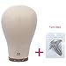 22 Inch Wig Head Cork Canvas Mannequin Head with Stand Set Blocks for Wigs Making Display Styling