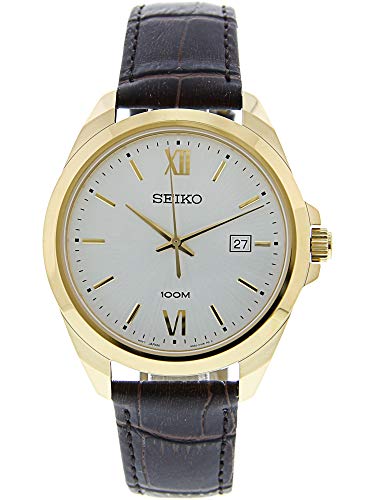 Seiko SUR284 Gold Leather Japanese Quartz Dress Watch
