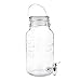 4 Liter/ 1 Gallon Mason Jar Drink Dispenser - Glass Beverage Dispenser with Spigot, Bail Lid Closure and Steel Handle