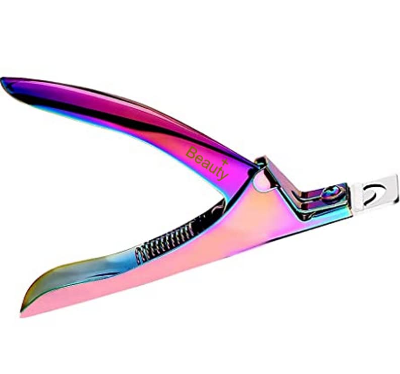 Beauty+ Acrylic False Nail Clipper Stainless Steel Nail Tip Cutter Trimmer Fake Nail Clippers for Nail Multicolor