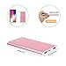 Portable Charger, Shinngo 4000mAh Ultra Slim Power Bank Aviation Aluminum Surface External Battery Pack 2.1A&1A Output and 2A Input with Travel Case for iPhone Samsung Galaxy and More (Rosegold)
