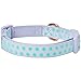 Blueberry Pet Dog Collar - Adjustable Flocking Puppy Collar with Silk Flower, Polka Dot in Pastel Purple, Medium 14.5