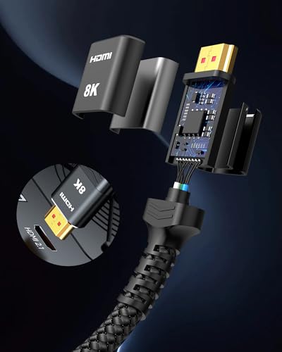 Highwings HDMI 2.1 Cable 3 Metre Certified, 10K 8K HDMI Cable 48Gbps Ultra High Speed 8K 60Hz 4K 120Hz 7680P eARC HDCP 2.2 & 2.3 DTS:X Dynamic HDR Compatible with Soundbar HDTV Monitor