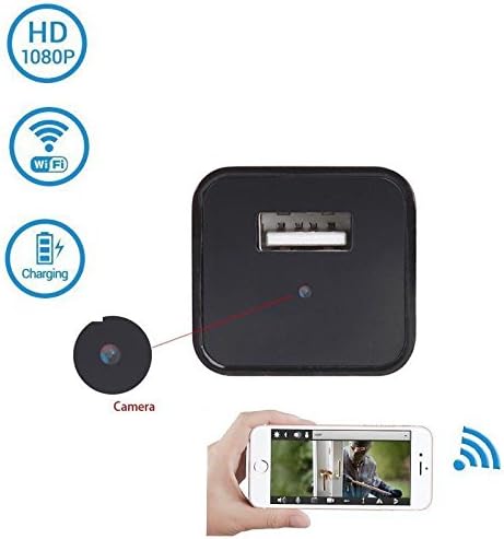 SAFETYNET1 Wifi Spy Hidden Camera USB Wall Charger Adapter (Black)