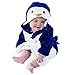Baby Aspen, Wash & Waddle Penguin Hooded Spa Robe, Blue/White, 0-9 Months