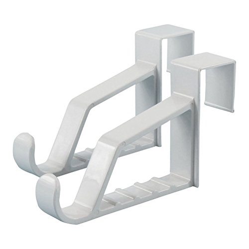 HANGERWORLD 2 White 7inch Plastic Space Saving Over Door Hooks Storage Towels Coat Clothes