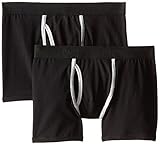 PACT Men's 2-Pack Organic Cotton Boxer Brief, Black, Large