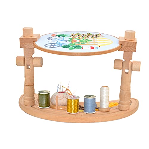 RoseFlower Adjustable Embroidery Table Stand, Cross Stitch & Embroidery Hoop Holder, Hands-Free Rotated Lap Stand for Needlepoint Sewing Craft — image 1