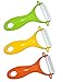 KYODIMA Y Shaped Vegetable Peeler, Red / Yellow / Green - Set of 3