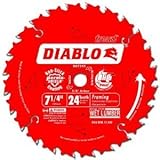 Diablo D0724P 7-1/4-Inch 24 Tooth ATB Carbide Framing Saw Blade with 5/8-Inch and Diamond Knockout Arbor (Pak of 2)