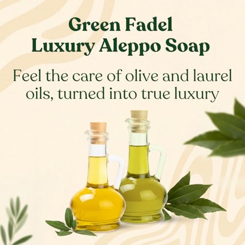GREEN FADEL Aleppo Seife Luxury mit Oudh & Amber Aroma, 1 Stück, Original Aleppo Seife Olivenöl & Lorbeeröl, Olivenölseife, Naturseife, für Gesicht & Körper thumbnail 3