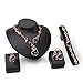 Aioverun Purple gem alloy 4 times necklace jewelry set