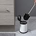 Bath Bliss Toilet Brush and Holder | Self Closing Lid | 360 Degree Brush Head | Bathroom Cleaning | Compact Size | Storage and Organization | White