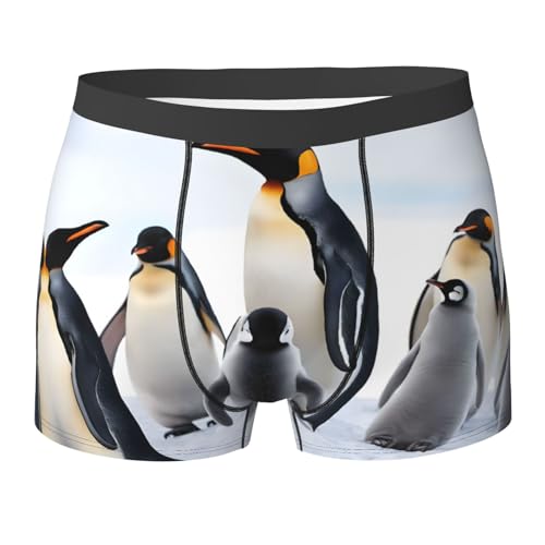 SYHEART Cute Penguin Animal Pattern Print Men'S Boxer Briefs With Elastic Comfort Fit Design For All-Day Wear