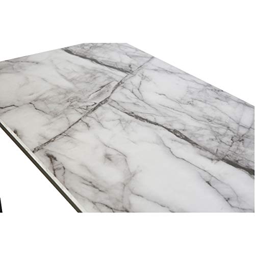 Tilly Lin Faux Marble Writing Desk Computer Desk, Home Office Table, Sturdy and Elegant, 47.2" W