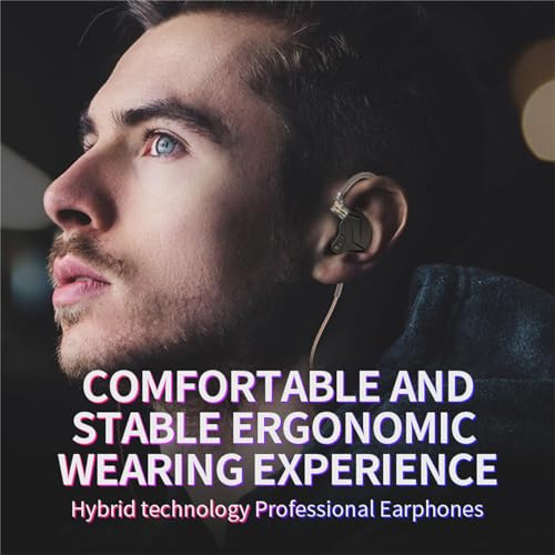 Yinyoo KZ ZSN Pro In-Ear Earphones Monitor Hybrid Dynamic Driver Balanced Armature Headphones Dual Driver 1DD 1BA Deep Bass Stereo Sound Ergonomic Comfortable (Grey Without Microphone)