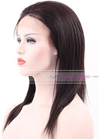 Tripal Hairs Silky Straight Full Lace Wigs with Baby Hair 100% Remy Human Hair Lace Wigs for Women 130 Density 1B# Off Black 12 Inches