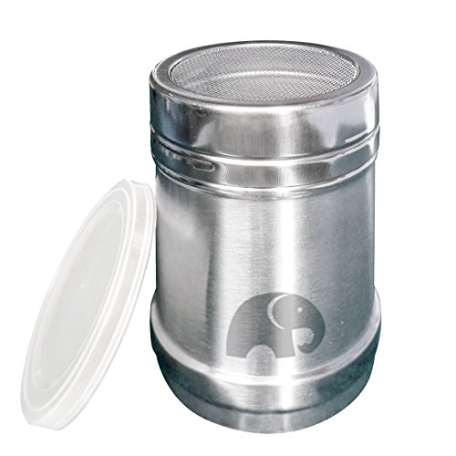 10 Oz Stainless Steel Powdered Sugar Shaker with Lid Fine Mesh Dredge