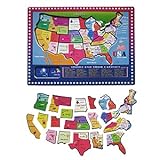 Garlictoys 46 Pieces USA Map-The Learn Puzzle