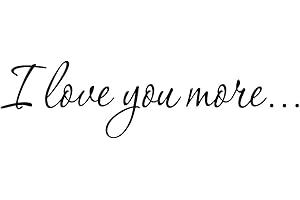 VWAQ I Love You More Decal Wall Quote Love Wall Art Decor Stickers Sayings for Bedroom