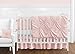 Solid Color Blush Pink Shabby Chic Baby Crib Bumper Pad for Harper Collection by Sweet Jojo Designs