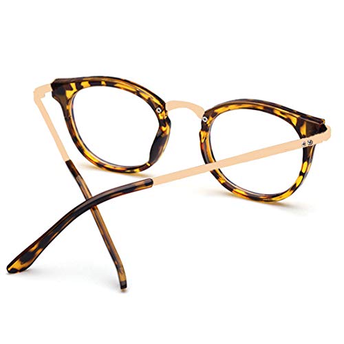 D.King Vintage Round Prescription Eyeglasses Horn Rim Clear Lens Eye Glasses Frame Leopard