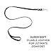 Mighty Paw Dog Leash and Collar - Distressed Genuine Leather - Suitable for All Pet Sizes - Leather Leash - Premium Quality Dog Leash - 5 ft Soft Leather Leash - Modern Dog Collar Leash - Black