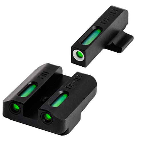 TRUGLO TG13FN1A Front Rear Set Sights TFX Tritium Fiber Optic Set, Green, Steel Black, Fnx9