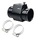 Dewhel Aluminum Black Water Temp Meter Temperature Gauge Joint Pipe Radiator Sensor Adaptor Clamps 26mm