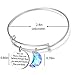 Crescent Moon Bracelet Bangle for Women Crystal Moon Engraved Disc Coin Inspirational Bracelet Stainless Steel Girls Friendship Jewelry