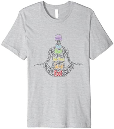 Men's Kundalini Yoga Chakras Fitted Male Meditation T-shirt Large Heather Grey