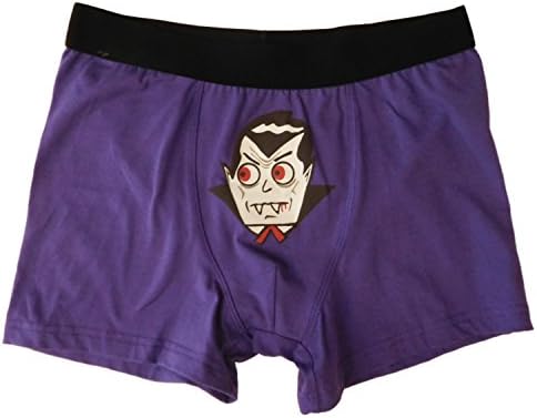 Mens Purple Halloween Count Dracula Vampire Boxer Briefs Large