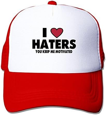 I LOVE HATERS YOU KEEP ME MOTIVATED Men/Women Baseball Leisure Caps Hat Adjustable One Size Red By JE9WZ