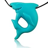 Mommy's Touch Shark Silicone Chew - Gender Neutral Teething Necklace for Children - Oral Sensory Chewy Teether Necklaces for Autistic Chewers - Chewelry for Baby Boys and Girls (Sharky)