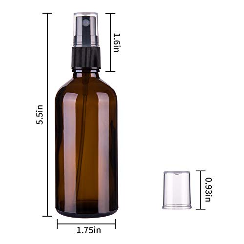 Amber Glass Spray Bottles for Essential Oils, 4oz Empty Small Fine Mist