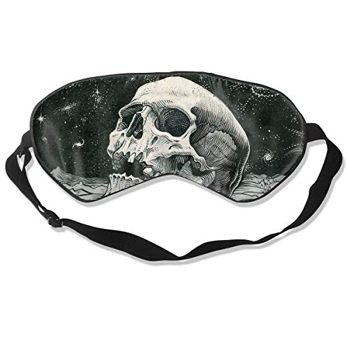 Homlife Sleep Mask 100% Silk Eye Mask Cool Skull Space Art Eye Cover Sleeping Mask for Travelling, Night Noon Nap, Mediation Or Yoga
