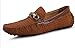 HAPPYSHOP(TM Men's Suede Leather Moccasin Loafers Driving Shoes Comfort Slip-on Penny Loafers Size 38-44